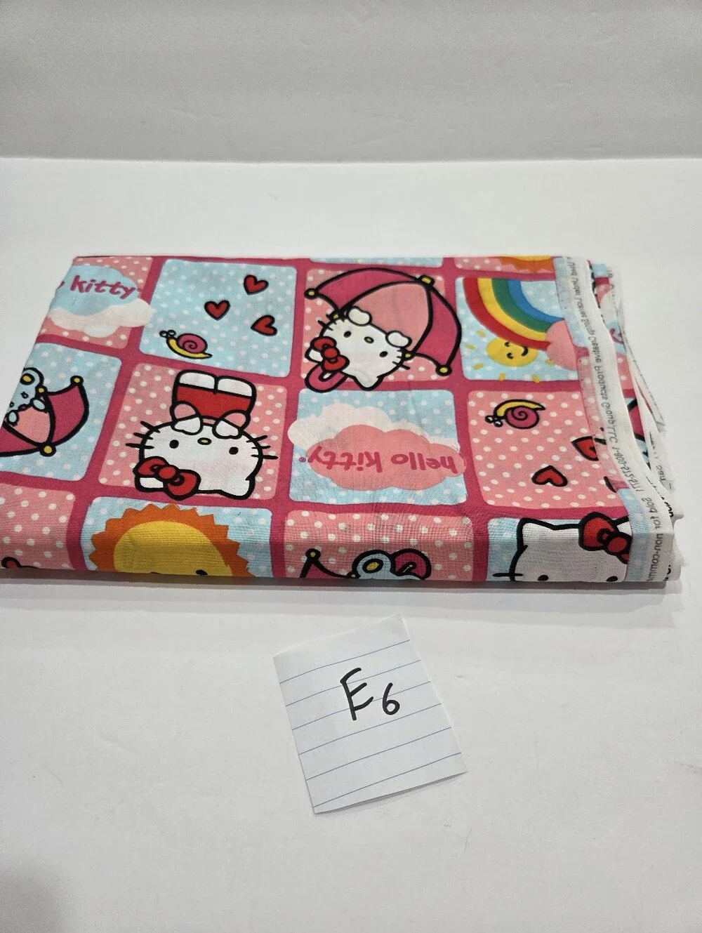 Hello Kitty Pink Rainbow & Sun Kids Fabric